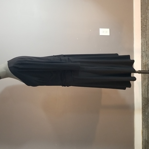 Plus Denver Hayes stretchy unlined black dress XL 3/4 sleeves surplice neck - Picture 3 of 9